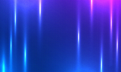 Poster - Led screen light background with pixel pattern, wall monitor with glow pixel diode dots texture pattern. Digital tv display wall panel in blue, pink gradient. Television videowall grid. Vector EPS10.