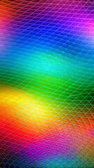 Wall Mural - Rainbow Mesh Texture, Vibrant Multicolored Gradient, Abstract Background with Copy Space

