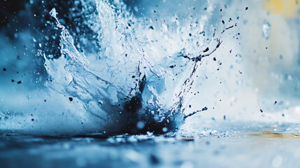 Photography of a street artist in action, capturing a mid-motion spray of paint across a canvas-like surface, with 4K clarity focusing on the fluidity and impact of the paint application 