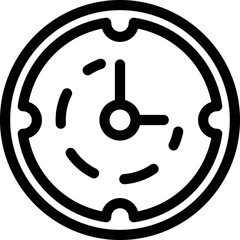 Sticker - Simple line art icon of a clock face indicating the concept of time passing