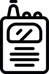 Poster - Minimalist icon of a portable radio transceiver transmitting information