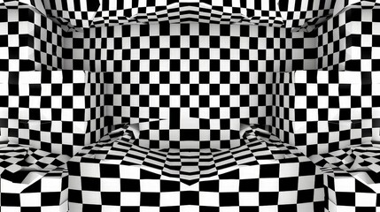 Poster - Geometric patterns in optical illusions. Describe an optical illusion created by geometric patterns.