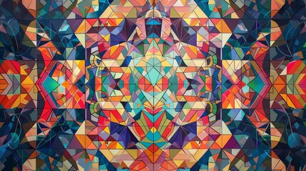 Poster - Geometric patterns intersect, forming a mesmerizing tapestry of symmetry and chaos.