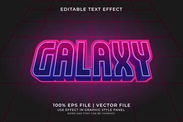 Poster - 3D Retro Futuristic Galaxy Text effect editable vector