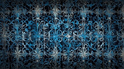 Wall Mural - abstract vintage patterns wallpaper with shades of blu background