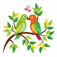 Canvas Print - Small parrot lovebirds vector illustration 