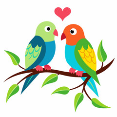 Canvas Print - Small parrot lovebirds vector illustration 