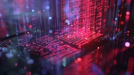 Aufkleber - Quantum computing visualization, representing cutting-edge technology