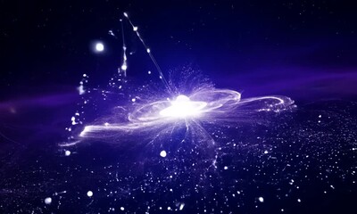 Cosmic Birth: A breathtaking cosmic explosion illuminates the vast expanse of space.  The ethereal glow of the newborn star casts a mesmerizing light against the dark canvas of the universe, showcasin