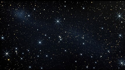 Wall Mural - dark blue night sky with countless stars sparkling on a black background. twinkling lights form a me