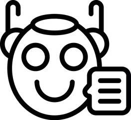 Poster - Friendly chatbot is communicating and giving information with a speech bubble