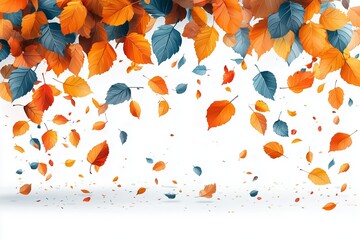 Wall Mural - Autumn Sale Banner with Falling Leaves for Seasonal Shopping Promotions