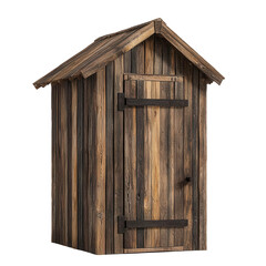 Wall Mural - a wooden apple cider press shed on transparent background