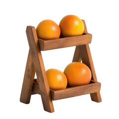 Wall Mural - A wooden fruit stand for selling produce on transparent background