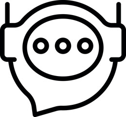 Poster - Modern thin line icon of a chatbot speaking and listening