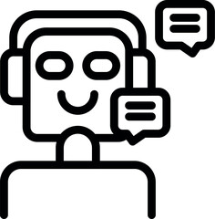 Poster - Friendly chatbot smiling and having a conversation using artificial intelligence