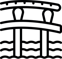 Poster - Simple icon of a bridge spanning a body of water supported by pillars