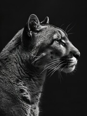 Close-up Portrait of a Puma with Intense Gaze