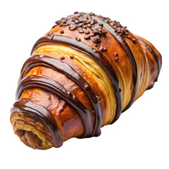 Chocolate croissant Isolated on white background