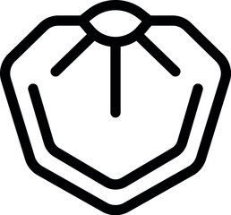 Poster - Black outline icon of a pentagon shape with a circle and lines symbol