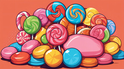 candy illustration made in vector style