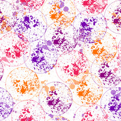 Poster - Bubbly colorful hand drawn seamless pattern.