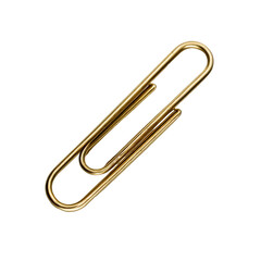 Brass Paperclip on a White Background