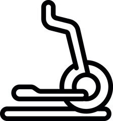 Poster - black outline icon of a treadmill, perfect for representing fitness and exercise concepts