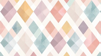 Canvas Print - Geometric pattern with diamonds in pastel colors