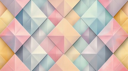 Canvas Print - Geometric pattern with diamonds in pastel colors