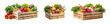 © PNG House - Vegetables in Wooden Box on a Transparent Background, Isolated Wooden Box with Veggies.