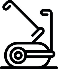 Sticker - Black outline icon representing an elliptical trainer, perfect for illustrating fitness concepts