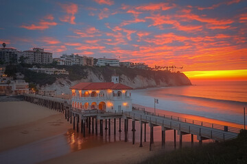 Sticker - Manhattan beach sunset