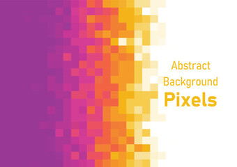 Poster - Abstract pixels background orange and yellow gradient colors geometric texture vector wallpaper