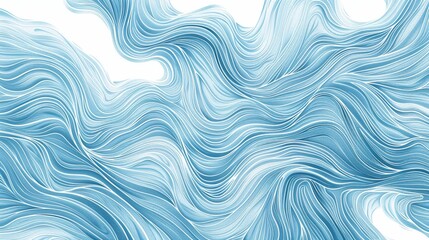 Poster - Hand-drawn line pattern in soft blue