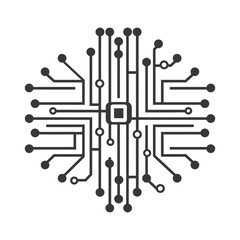 Poster - Abstract Circuit Board Design with Central Processor