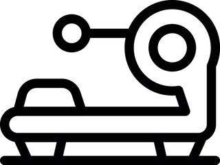 Poster - black outline icon representing a leg press machine being used for leg exercises in the gym