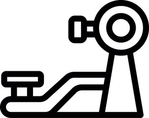 Wall Mural - Black outline icon of a leg press machine for exercising leg muscles