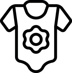 Canvas Print - Simple outline icon of a baby grow, featuring a flower design on the front