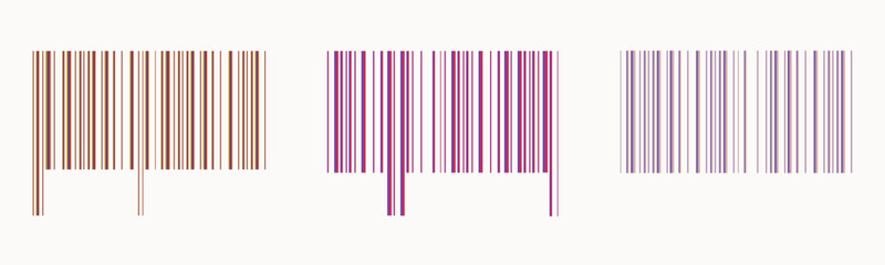 Realistic barcode set on white background. Vector design. Vector set.