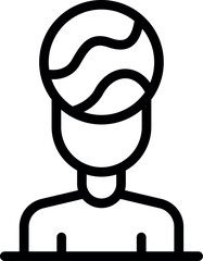 Poster - Line icon of a businessman thinking about global business strategy and international partnership