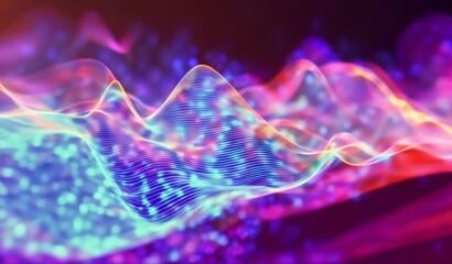 Wall Mural - Abstract Colorful Opalescent Waves 