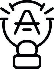 Poster - Futuristic crystal ball is generating the letter a, symbolizing the power of ai in language and communication