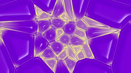 Poster - 3d rendering loop animation of fractal crystalline glass crystal purple pattern