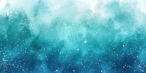 Wall Mural - Abstract Watercolor Sky with Sparkling Stars