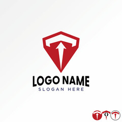 Poster - Logo design graphic concept creative premium vector stock letter initial T font badge automotive fast up arrow Related to monogram typography branding