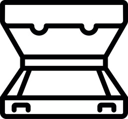 Poster - simple line icon of an open lunchbox, ready to be filled with a delicious meal
