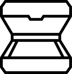 Poster - Empty lunchbox open for food storage, isolated line icon