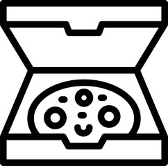 Poster - Line art icon of a gamepad controller inside a pizza delivery box