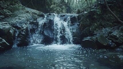 Sticker - waterfall in the forest